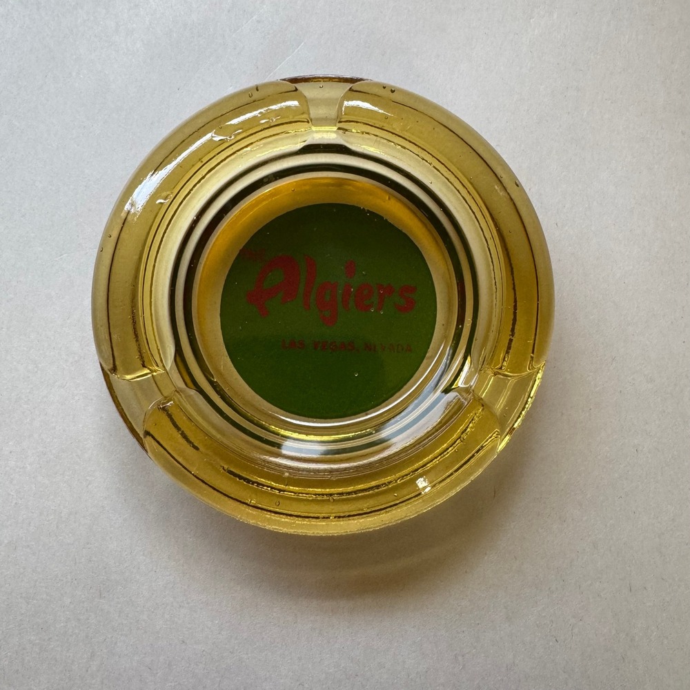 Vintage The Algiers Las Vegas Nevada Amber Glass Ashtray MCM Casino Hotel